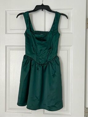 wild fable Emerald Green Satin Mini Dress